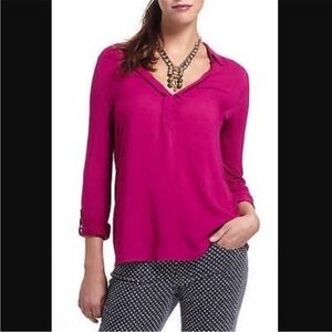 Anthropologie Postmark Jamison Fuscia Blouse | M